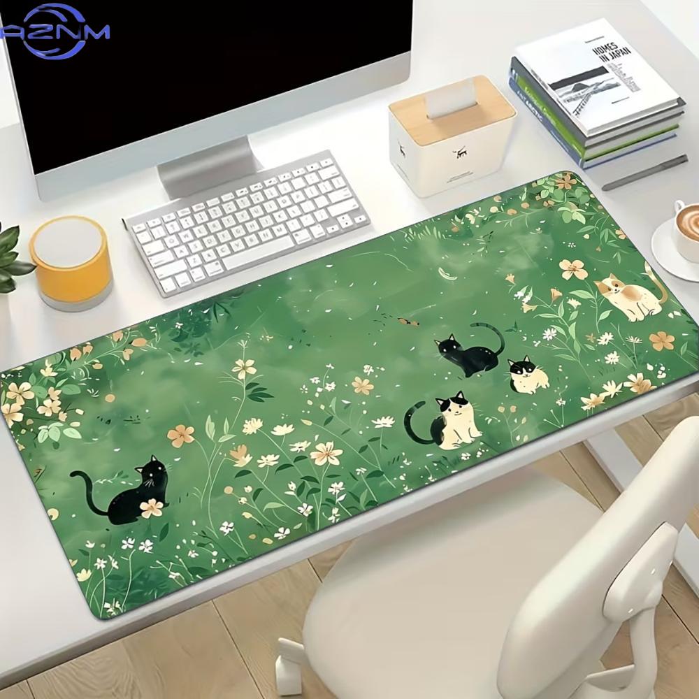 Floral Cute Cat Large Gaming M - Desk Setup Gaming And Work review and price