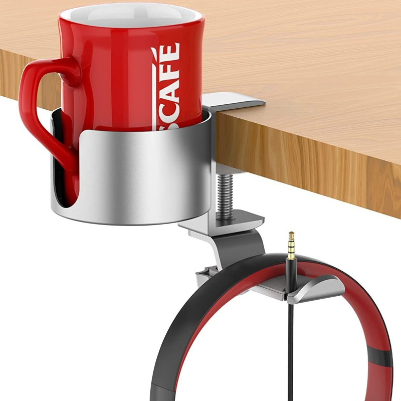 360° Rotating Cup Holder Alumi - Desk Setup Headphones review and price