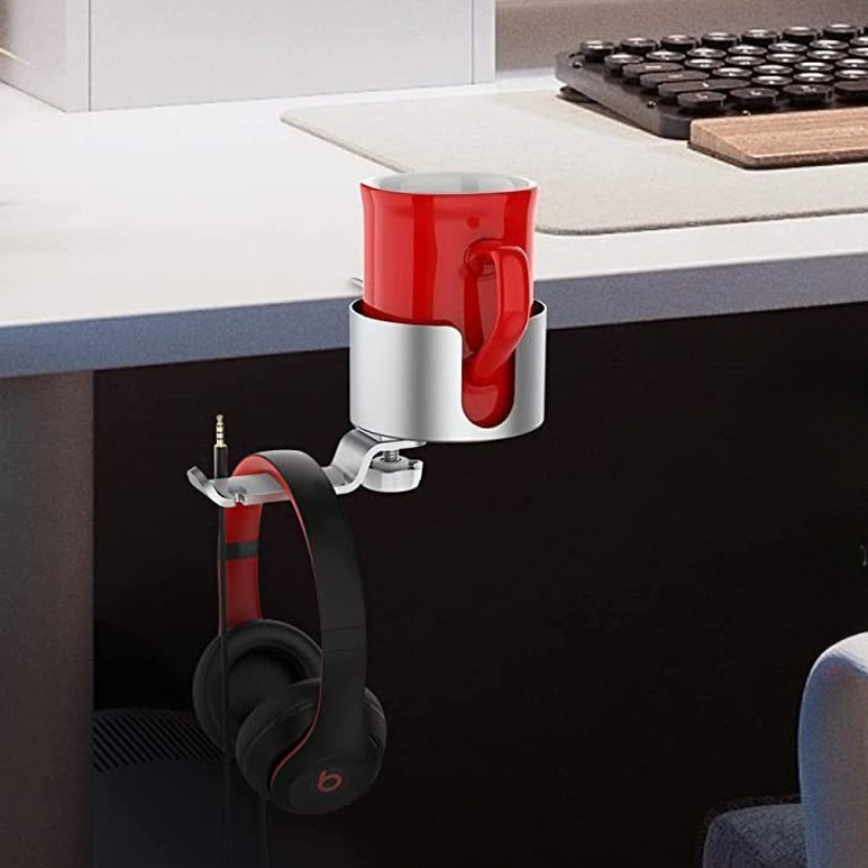 360° Rotating Cup Holder Alumi - Desk Setup Headphones review and price