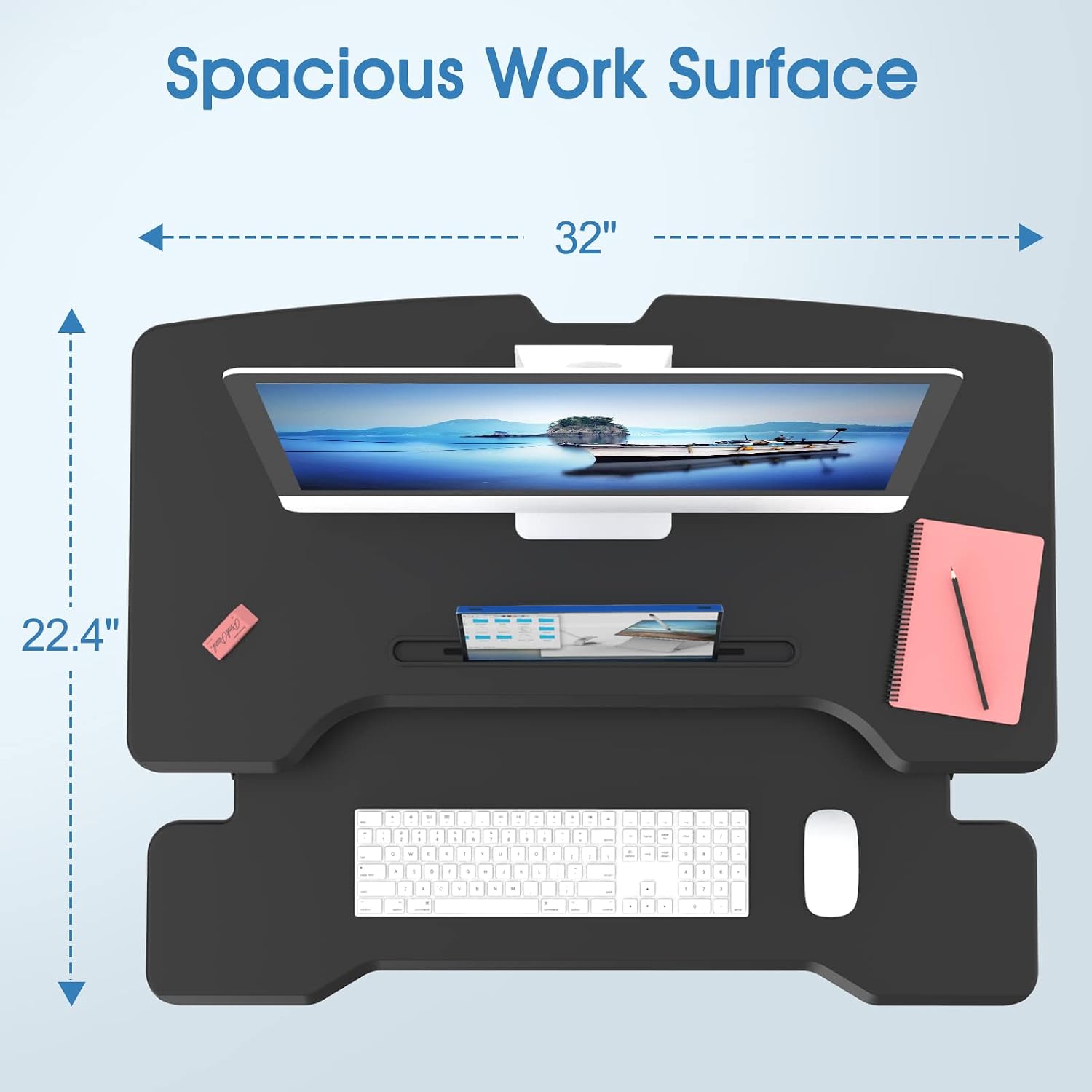 Standing Desk Converter, Heigh - Desk Setup With Keyboard Tray review and price