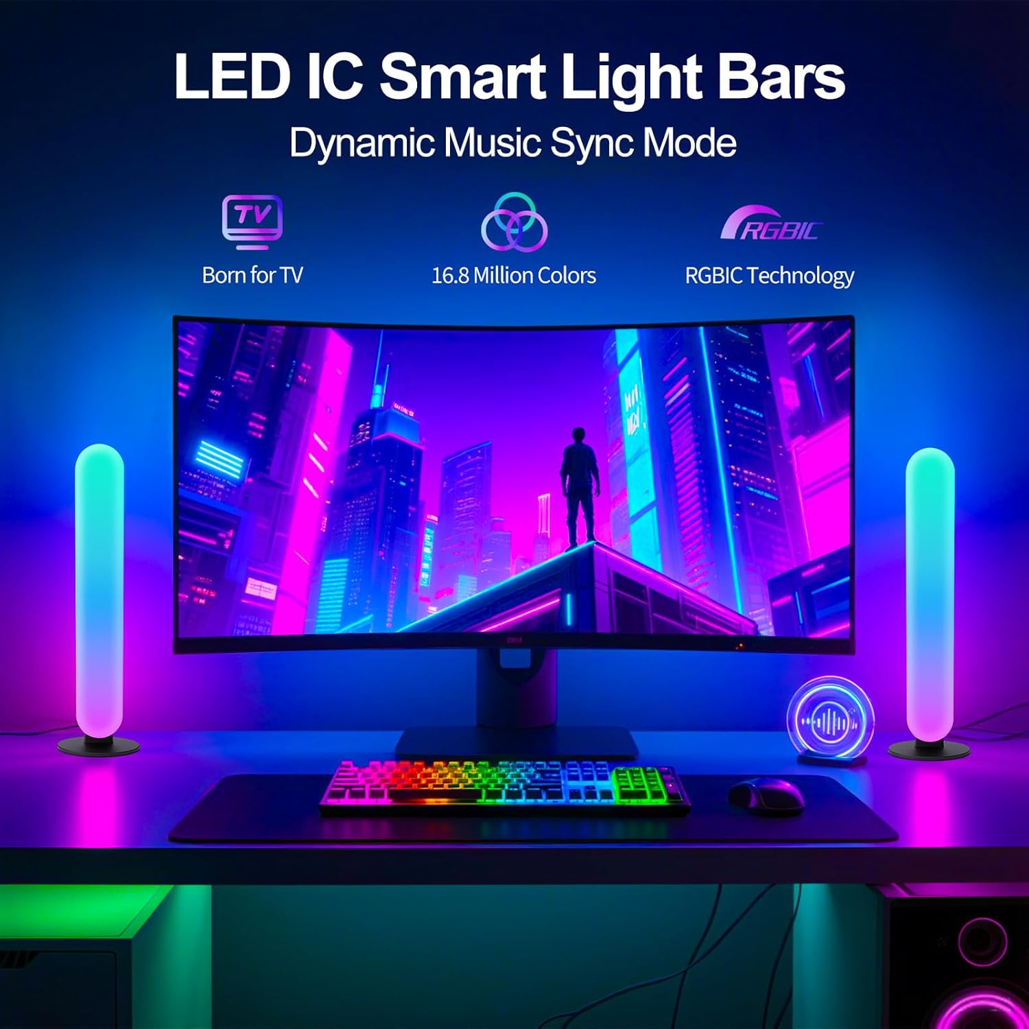Plastic RGB LED Light Bar Musi - Ambient Light Bar Usb review and price