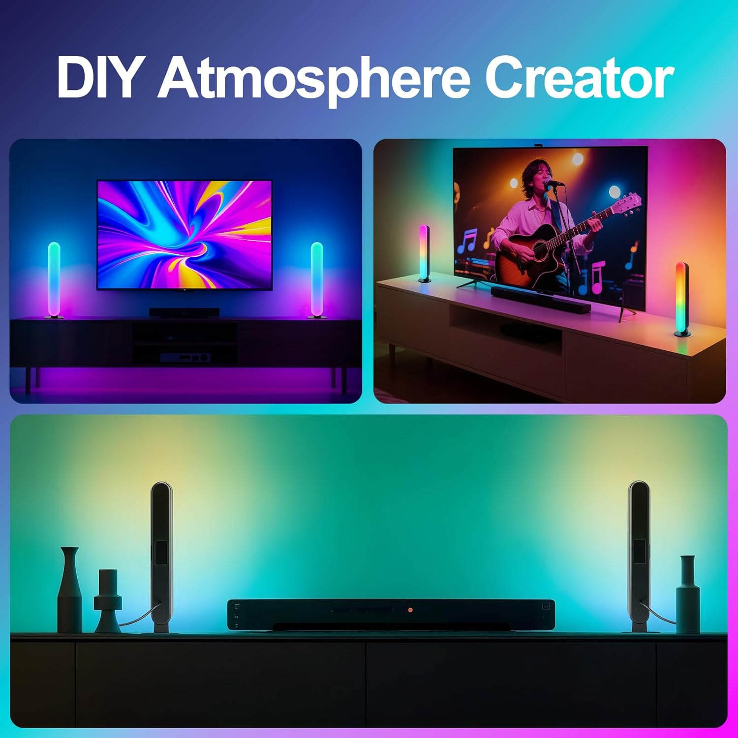 Plastic RGB LED Light Bar Musi - Ambient Light Bar Usb review and price