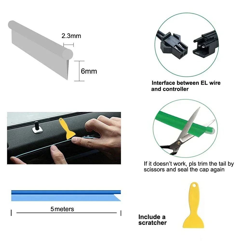 1/3/5M Car Interior Light Deco - Ambient Light Bar Usb review and price