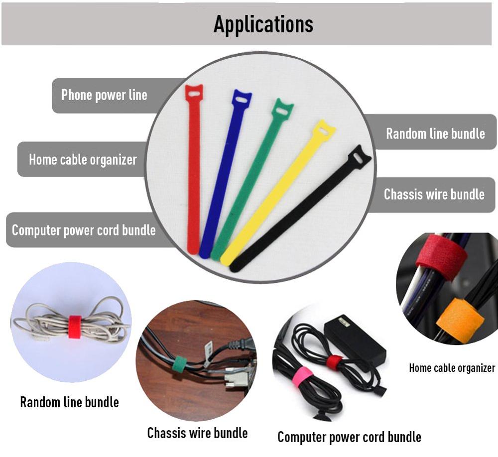 50pcs 12*150-300mm T-type Velc - Cable Velcro Strap review and price