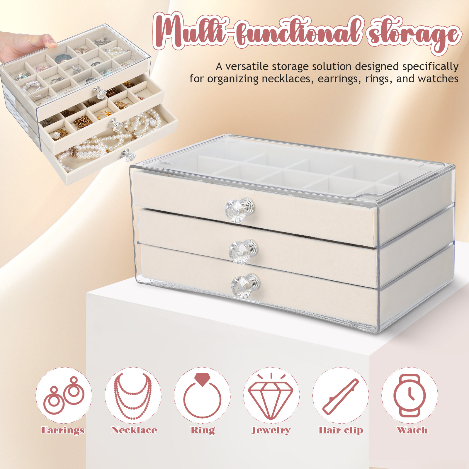 45 Section Jewelry Organizer B - Jewelry Desk Setup review and price