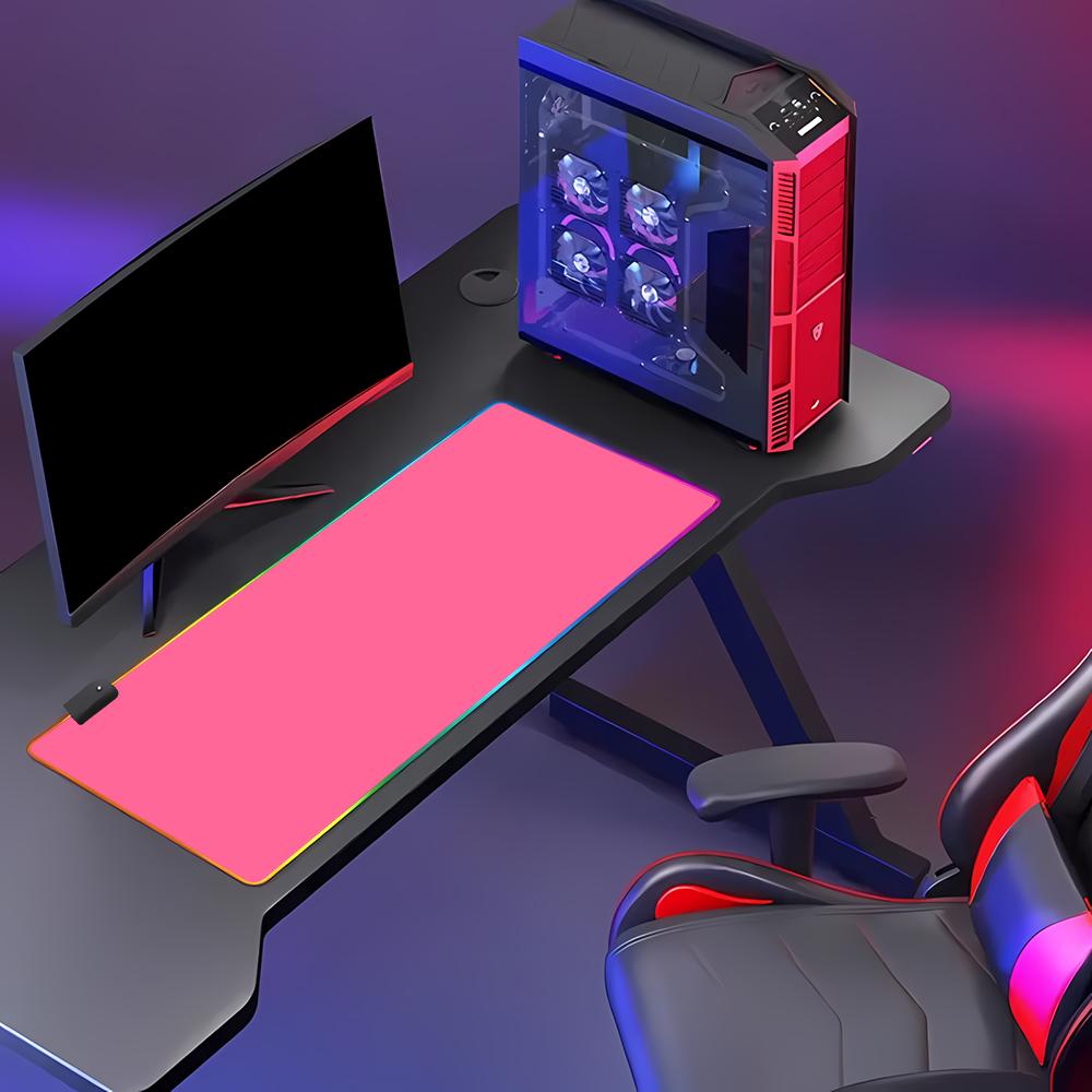 RGB HD Solid Color Gaming Mous - Desk Setup With Keyboard Tray review and price