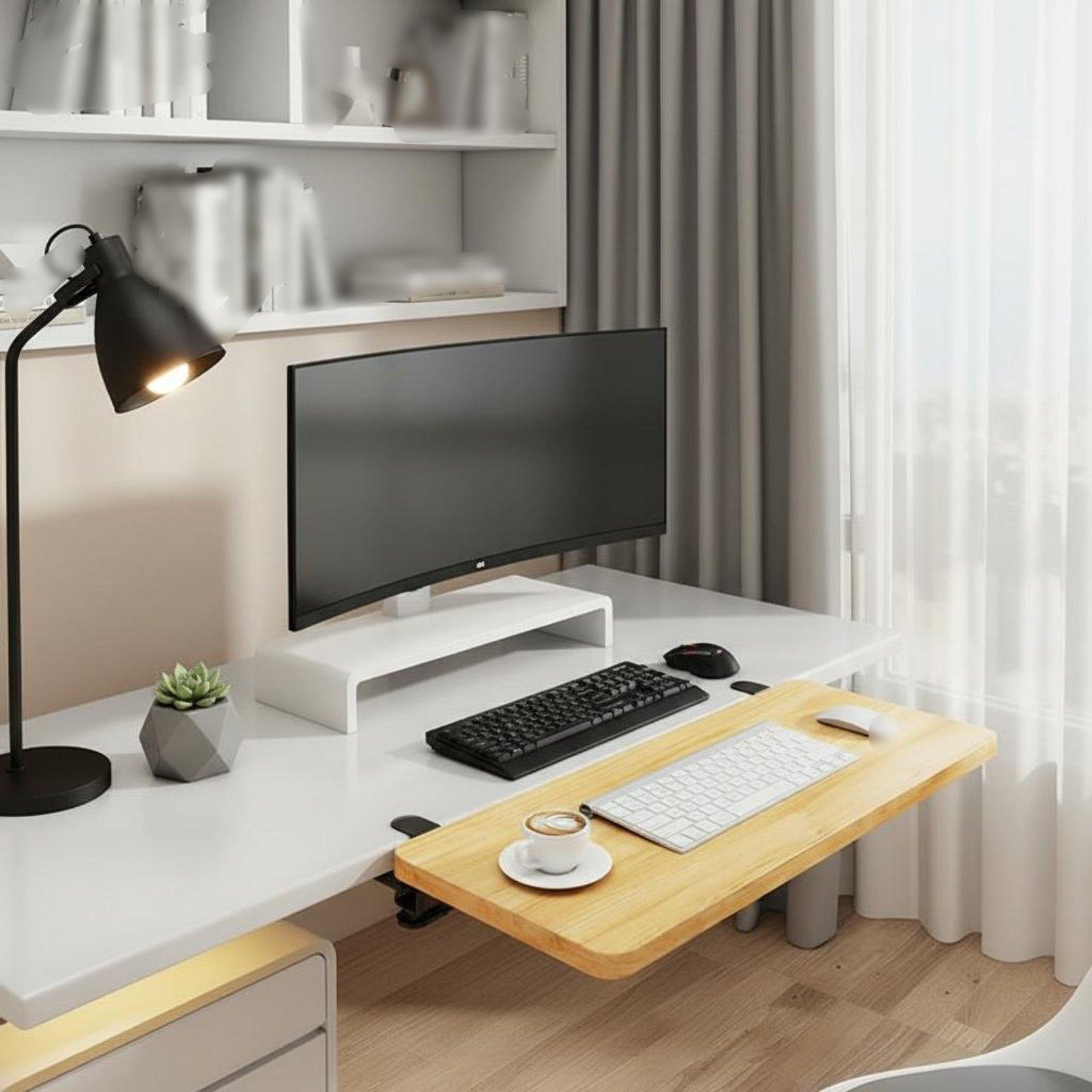 Folding Desk Shelf Desk Extens - Desk Setup With Keyboard Tray review and price