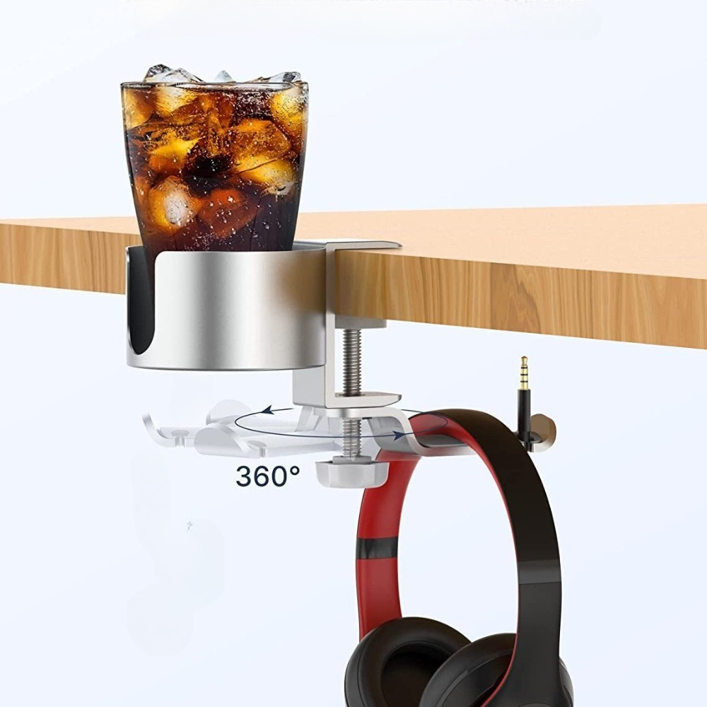 Premium Rotating Cup Holder Al - Desk Setup Headphones review and price