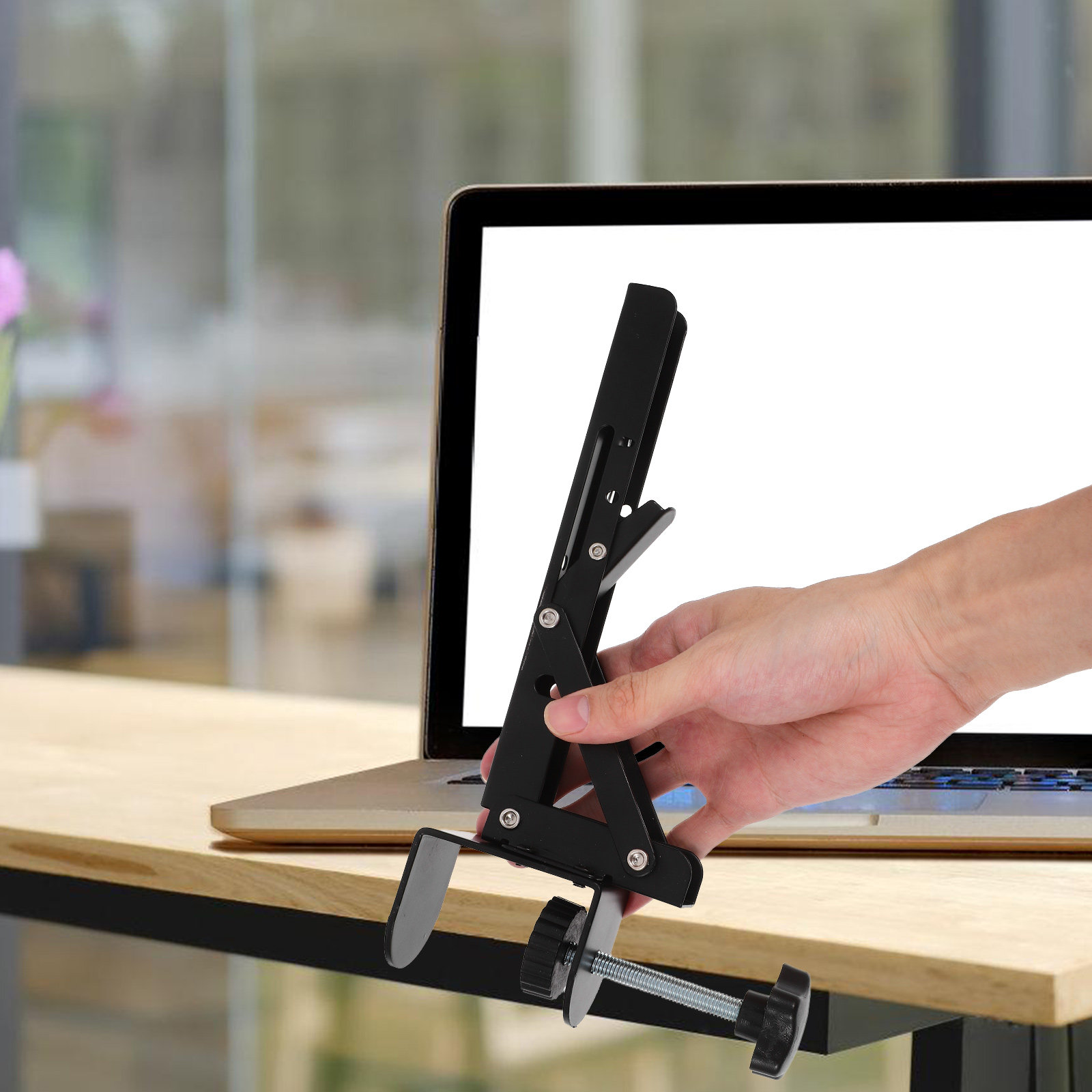 2Pcs Adjustable Clamp Desk Arm - Desk Setup With Keyboard Tray review and price