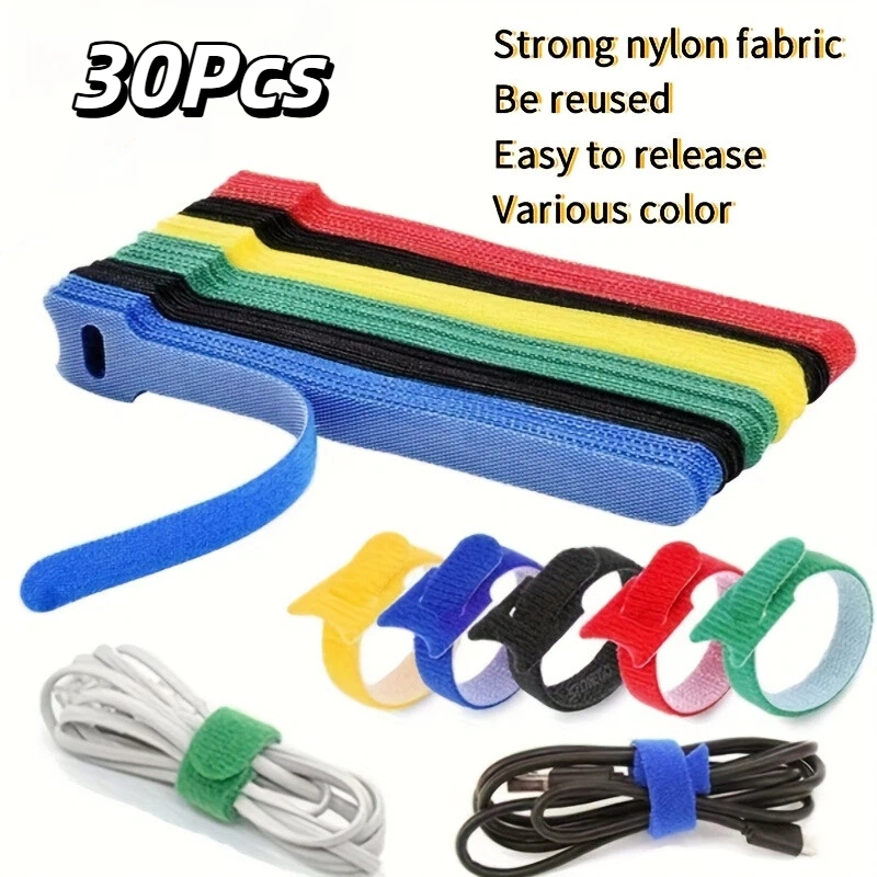 30Pcs Multicolor Reusable Velc - Cable Velcro Strap review and price