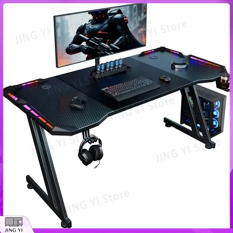 Gaming Desk with LED Lights Ca - Desk Setup Headphones review and price