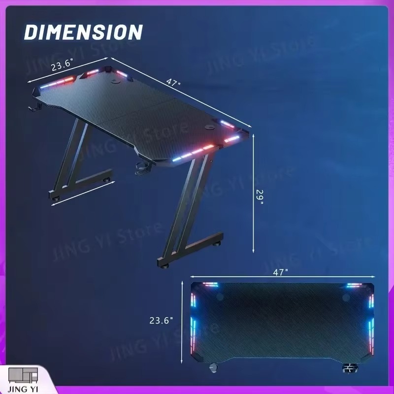 Gaming Desk with LED Lights Ca - Desk Setup Headphones review and price