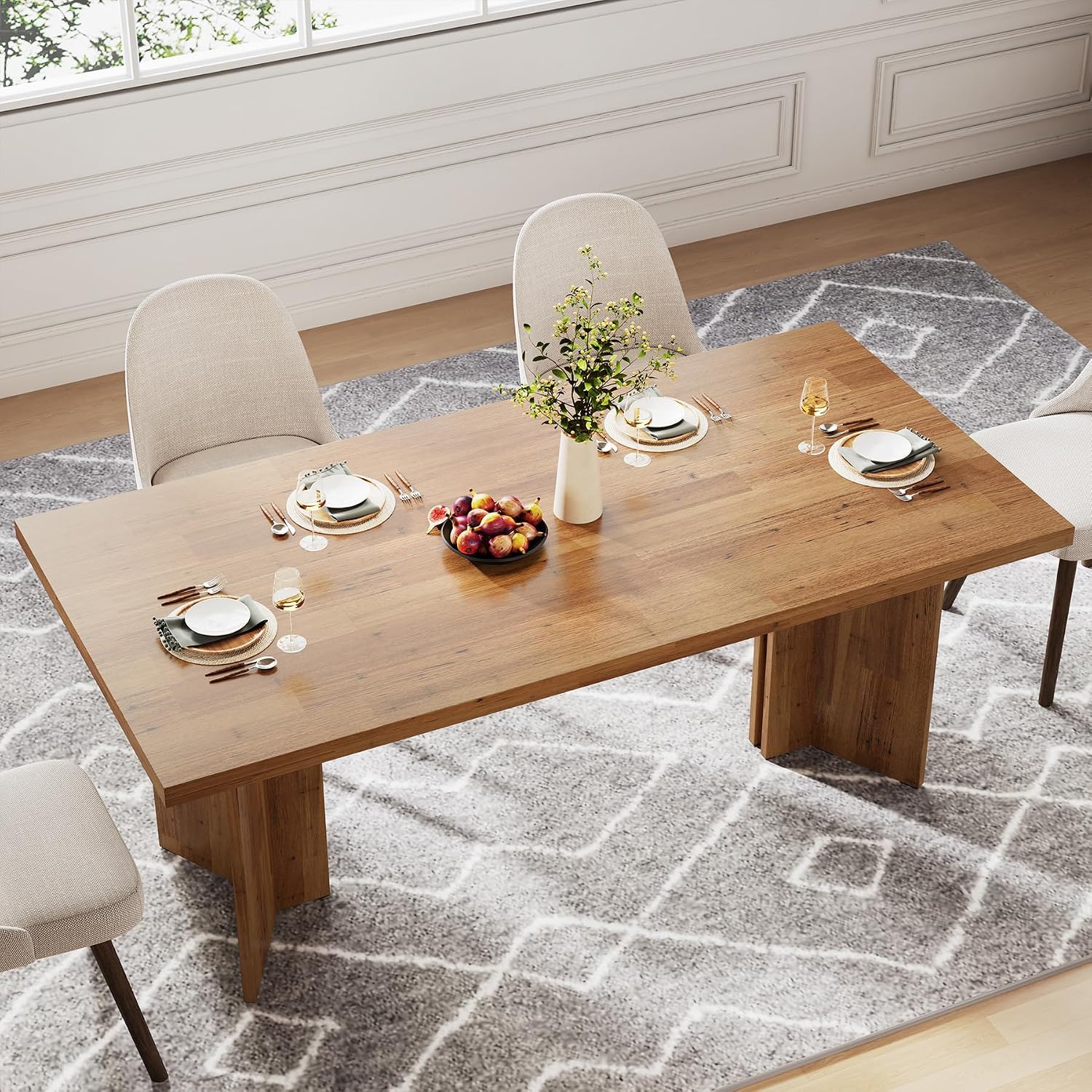 Large Rectangular Wood Dining  - Desk Setup Living Room review and price